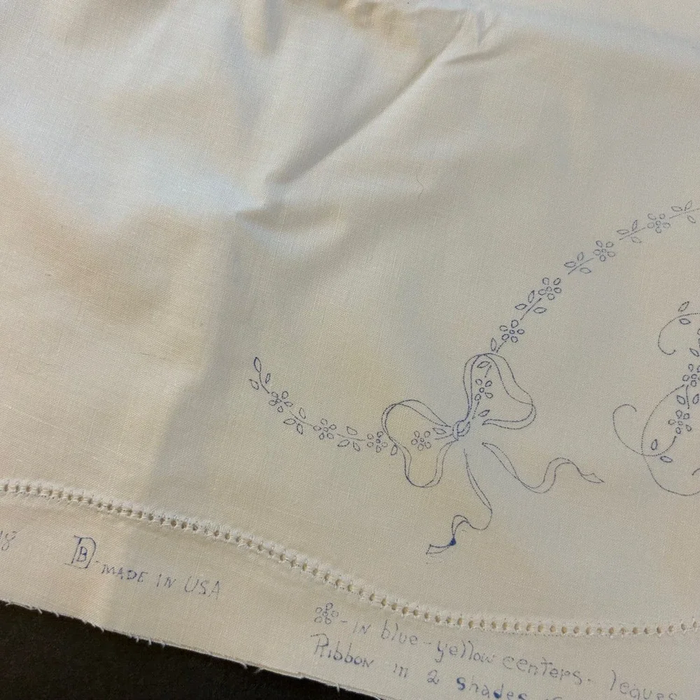 Vintage‎ His & Hers Stamped Pillow Tubing To Embroider 64x21 #1018 NOSWT